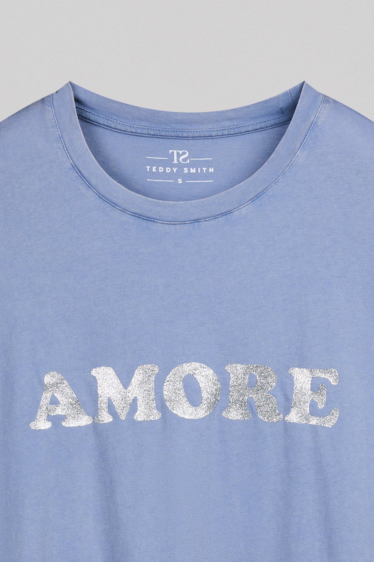 T-shirt oversize T-GLITTER MC BLEU NUAGEUX
