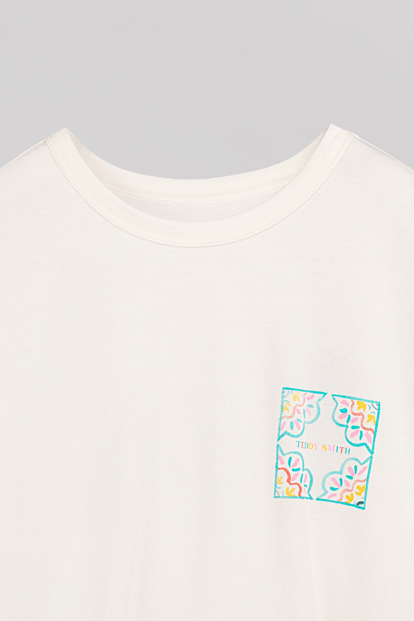 T-shirt T-MOSAIQUE MC MIDDLE WHITE - Teddy Smith