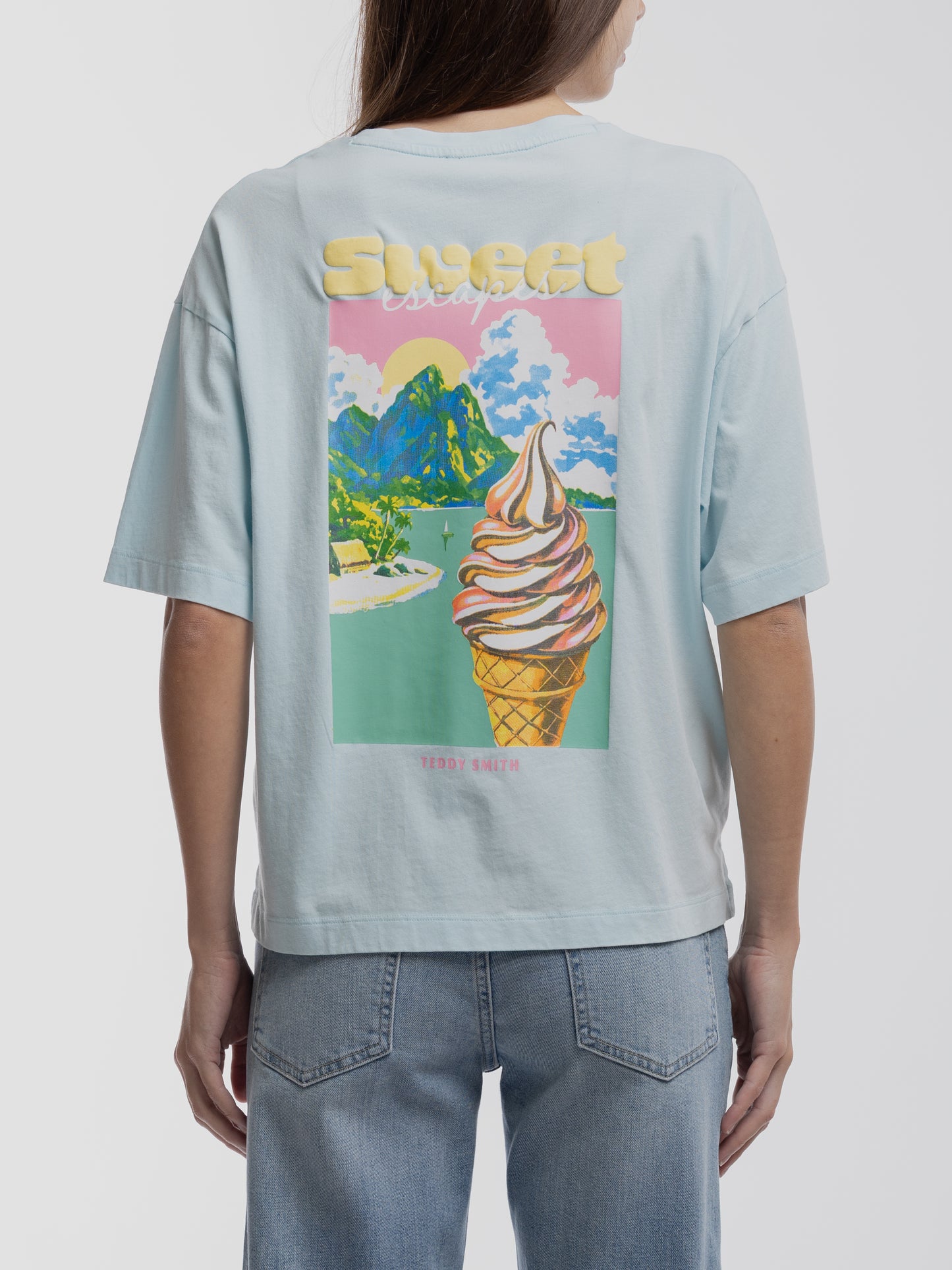 T-shirt T-ICY MC BLEU LAGON - Teddy Smith