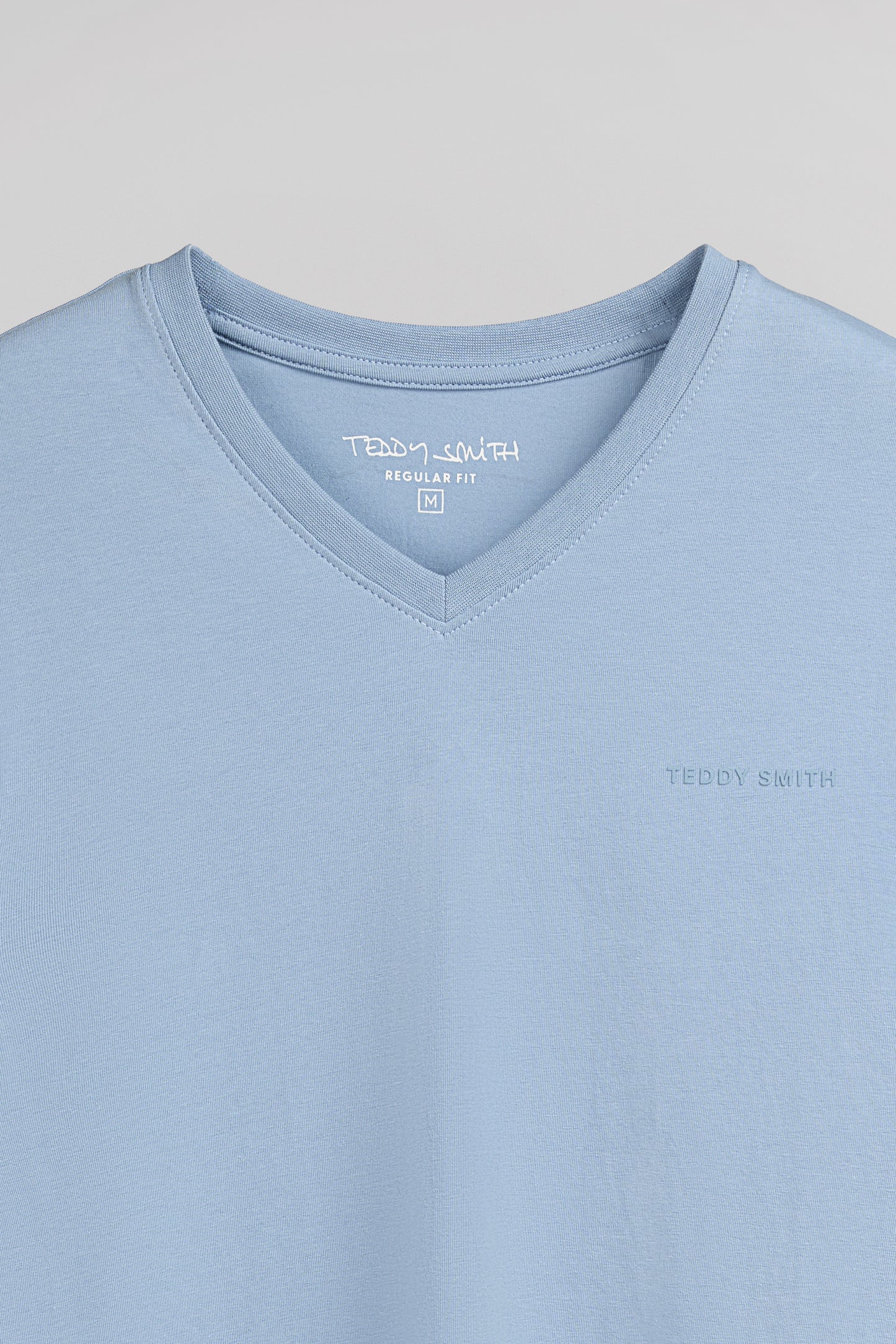 T-shirt col V TAWAX 2 MC BLEU GRIS