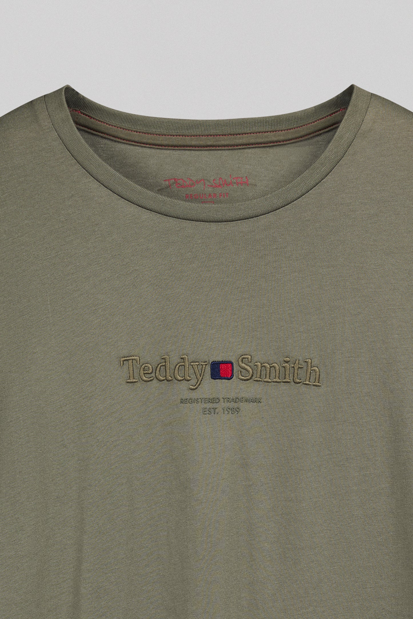 T-shirt col rond T-JIM ML DUSTY KAKI