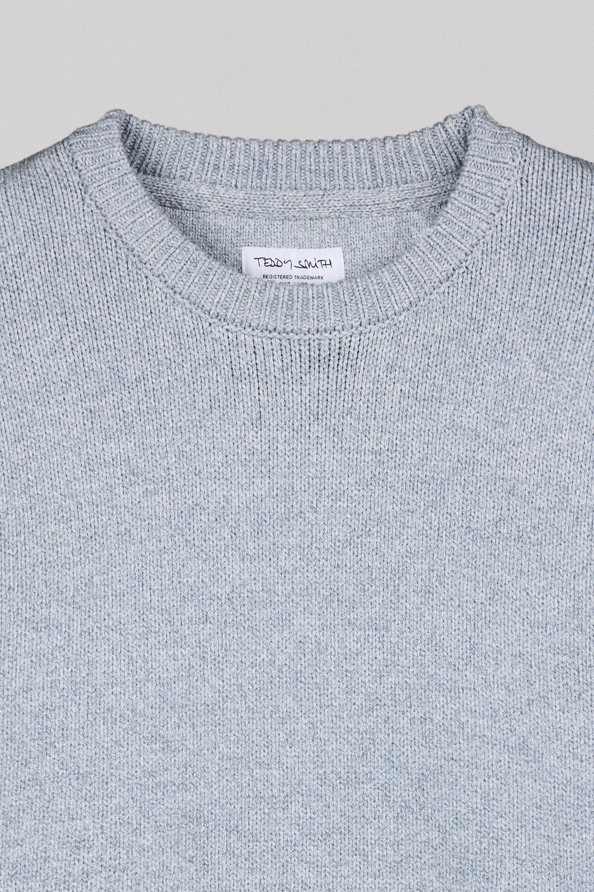 Pull en maille P-LOIC BLEU MINERAL