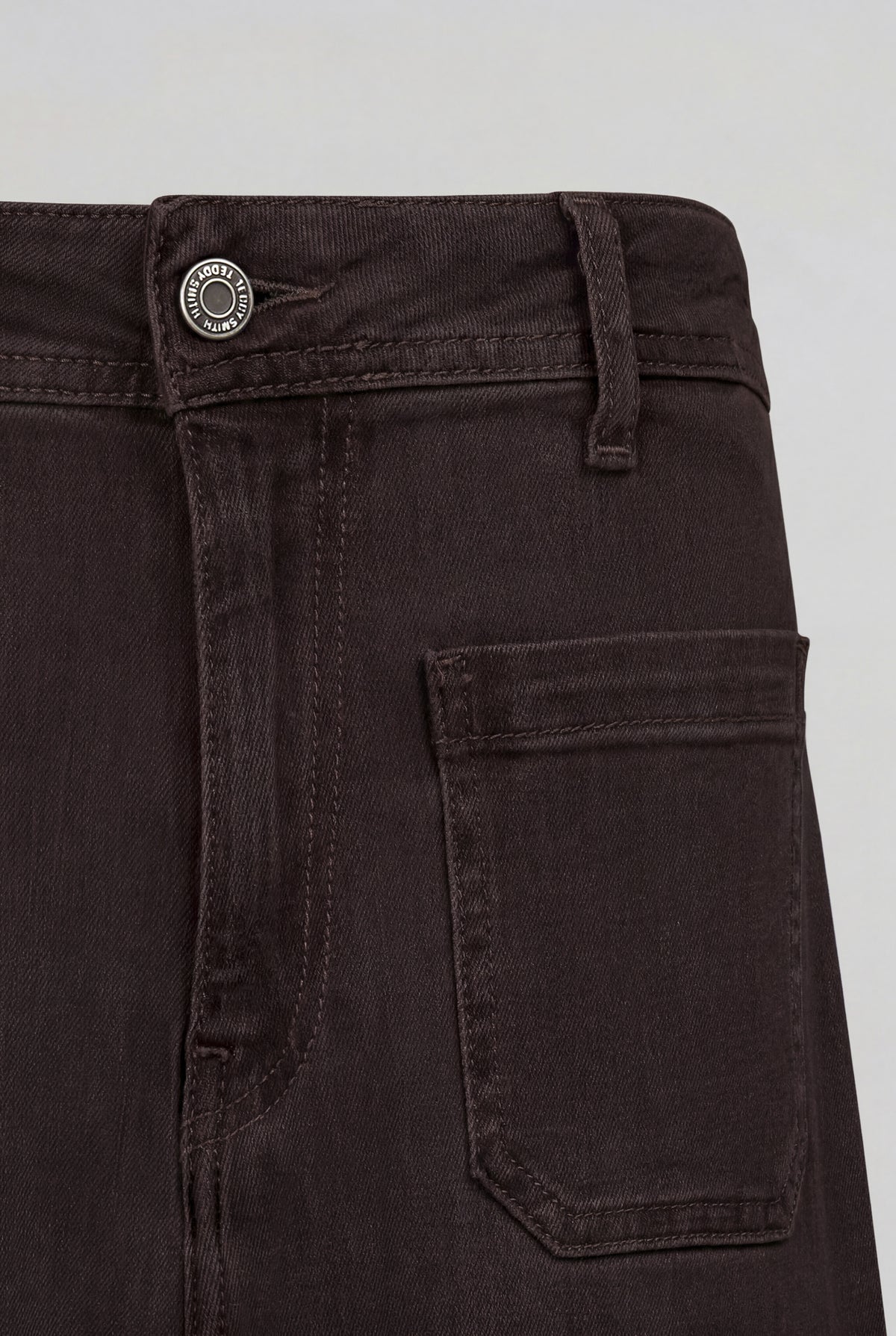 Jean flare taille haute P-JOSEFA 4PP DE MARRON FONCE