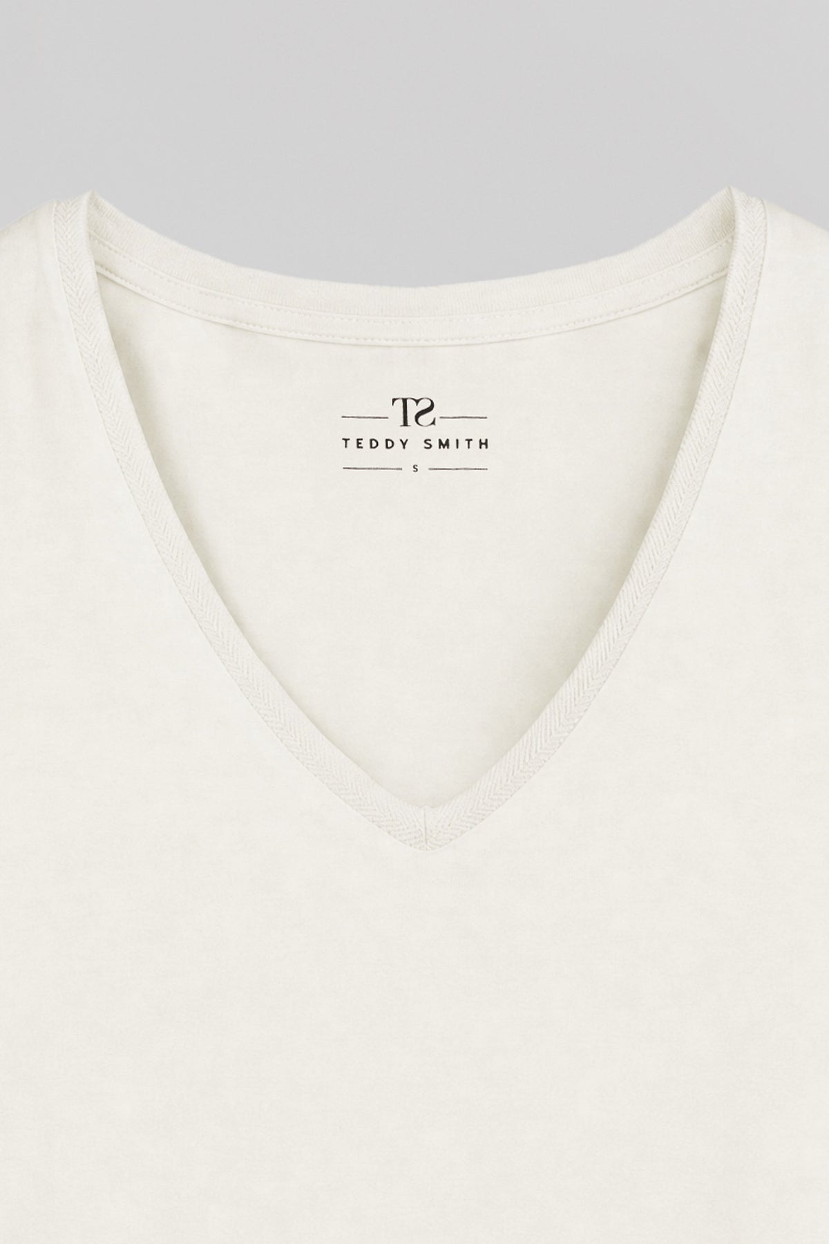 T-shirt col V près du corps T-MIANA ML MIDDLE WHITE
