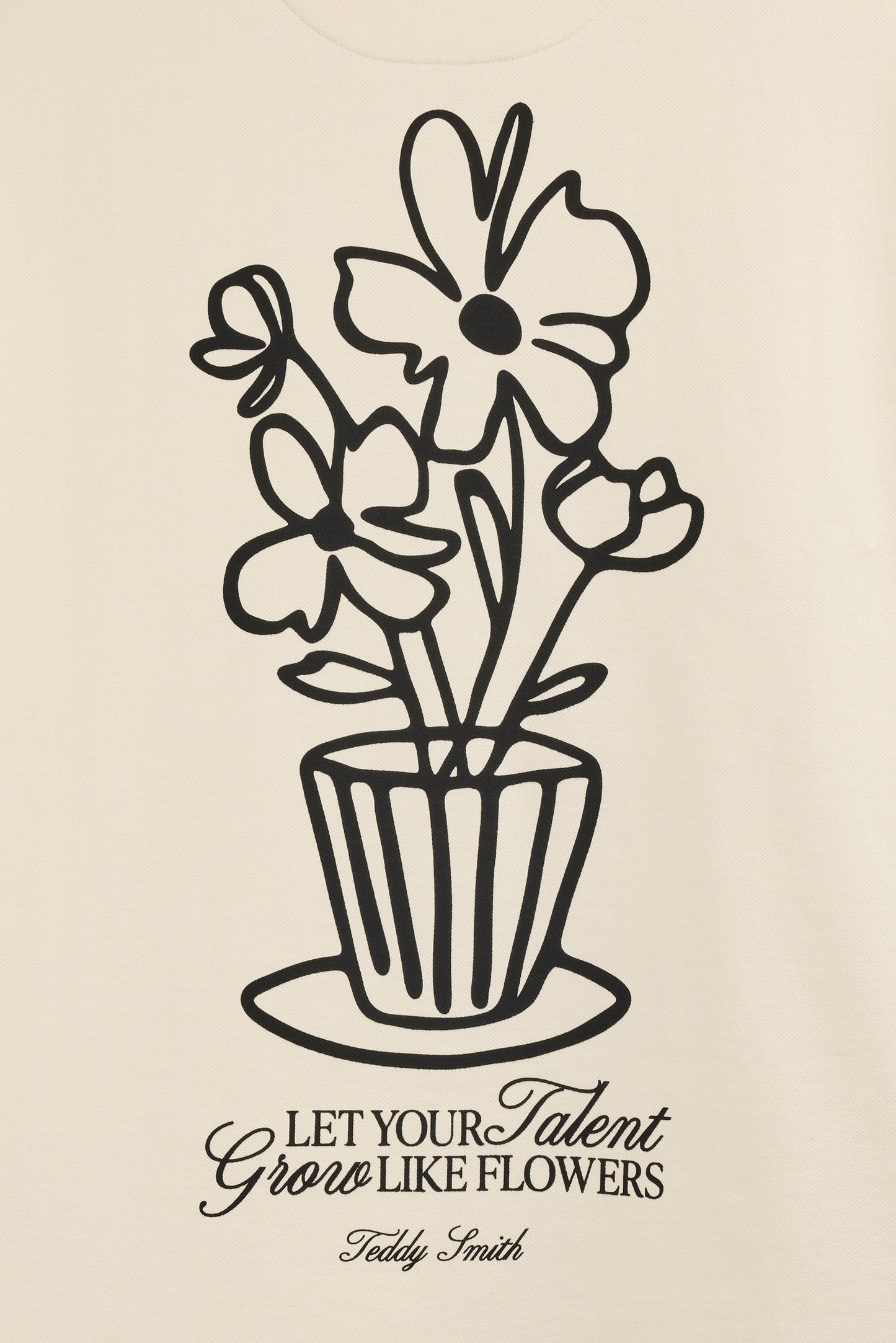 T-shirt T-FLOWERS MC NATUREL