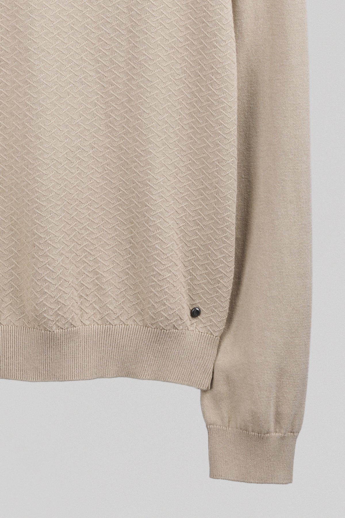 Polo jacquard col zippé P-LYNN ML BEIGE LIN