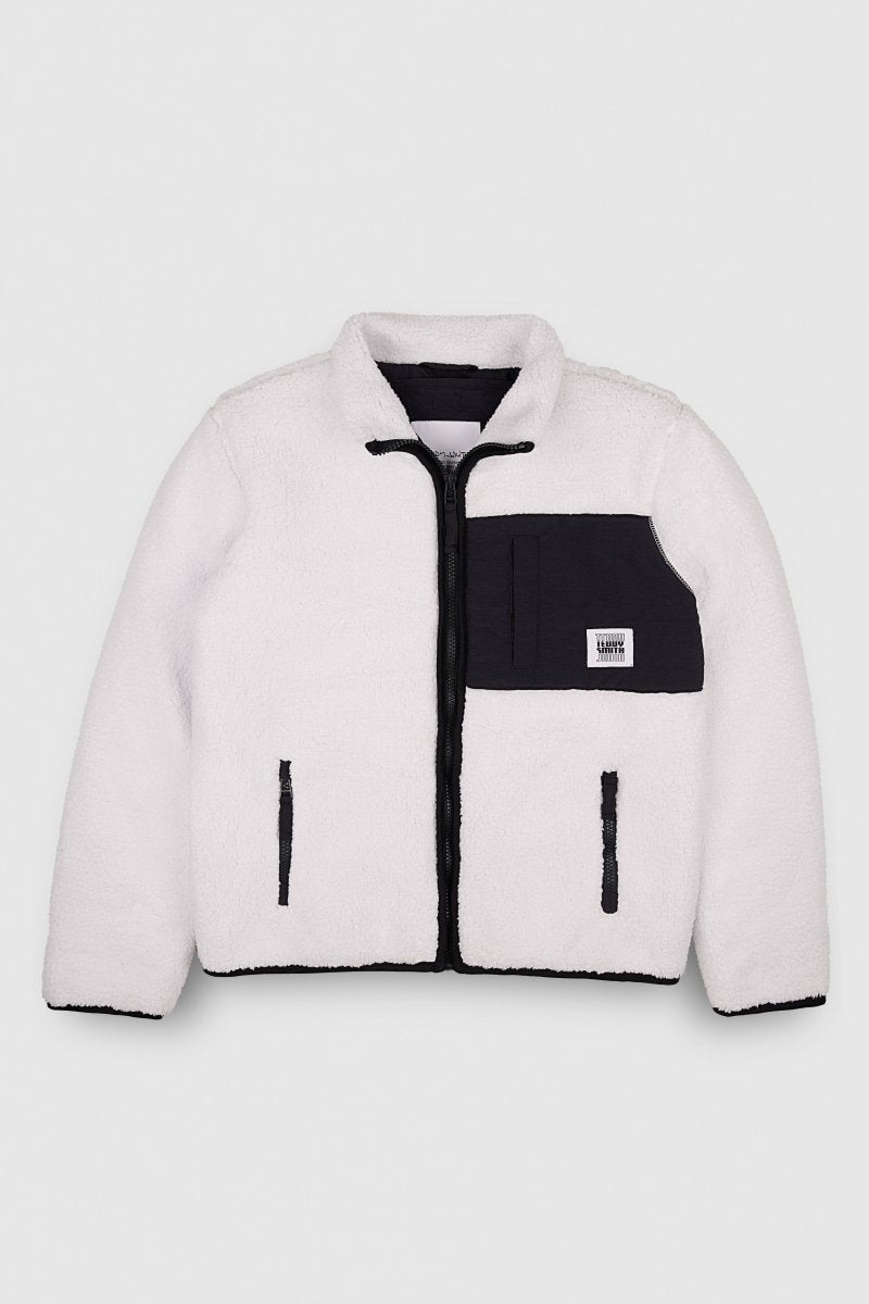 Veste Teddy Smith Junior Blouson B-SHERP JR MIDDLE WHITE