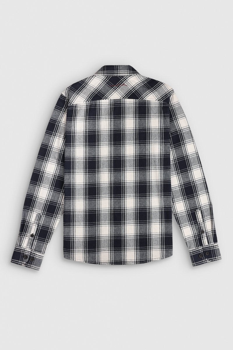 Chemise manches longues flanelle à carreaux TURNEL ML TOTAL NAVY - S - Teddy Smith