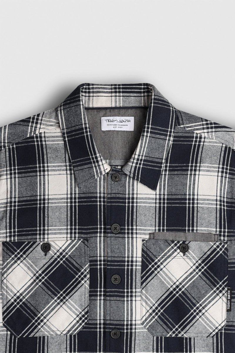 Chemise manches longues flanelle à carreaux TURNEL ML TOTAL NAVY - S - Teddy Smith