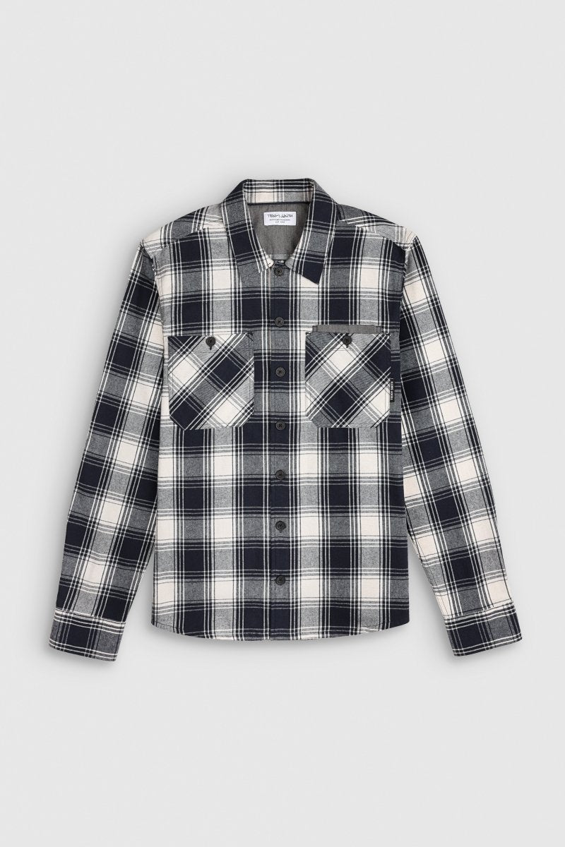 Chemise manches longues flanelle à carreaux TURNEL ML TOTAL NAVY - S - Teddy Smith