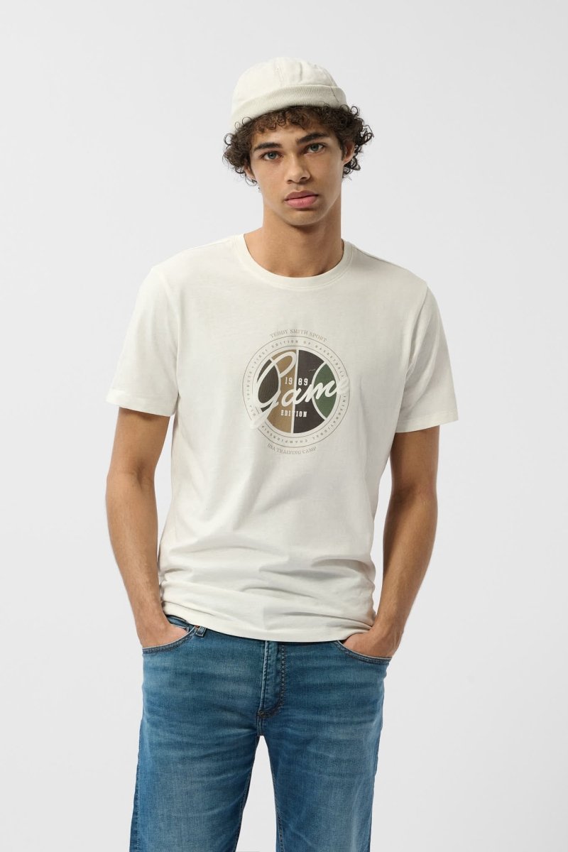 T-shirt T - MAXENS MC MIDDLE WHITE - S - Teddy Smith