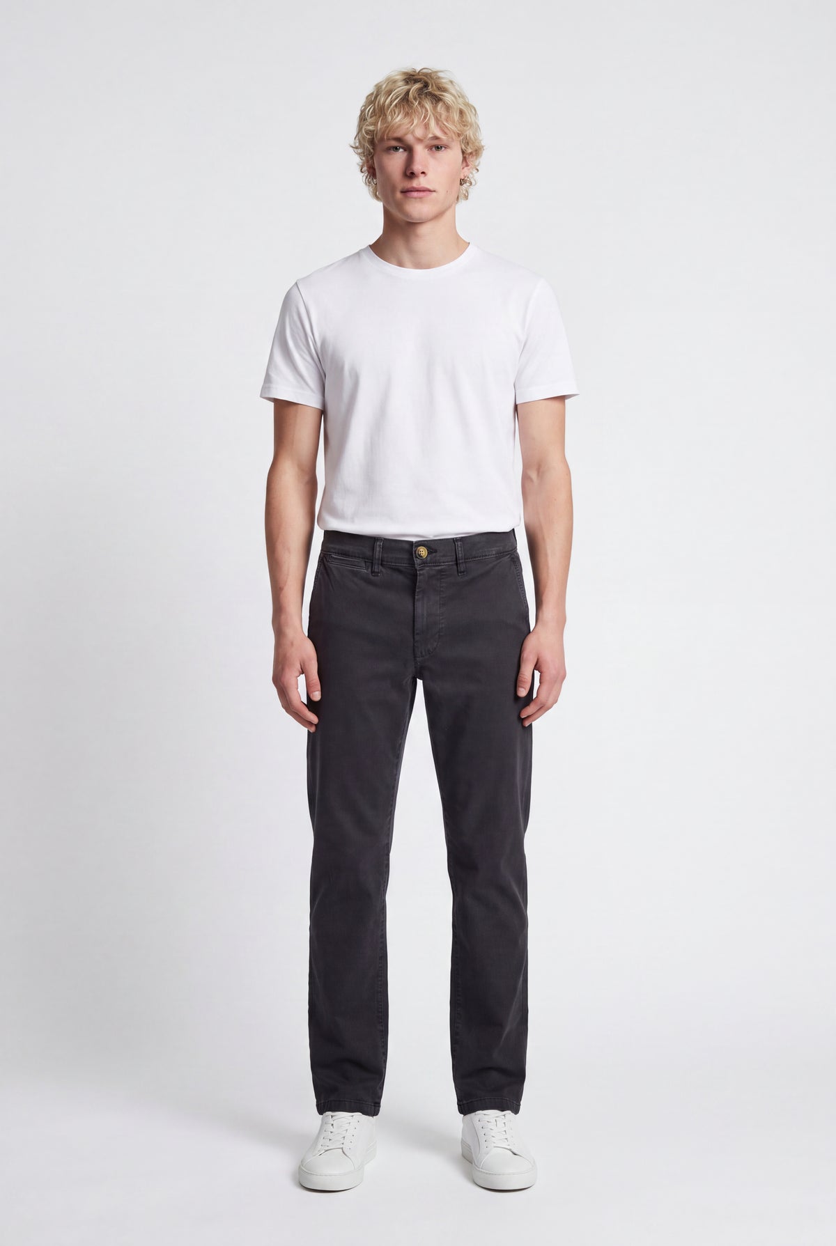 Pantalon chino slim PALLAS CHINO JA GRIS ANTHRACITE - Teddy Smith