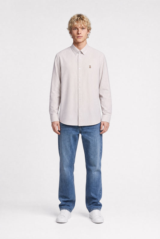 Achat Chemise droite à rayures C-STANLEY ML WORKER BEIGE