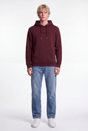 Sweat à capuche S-JIM HOODY BORDEAUX FONCE