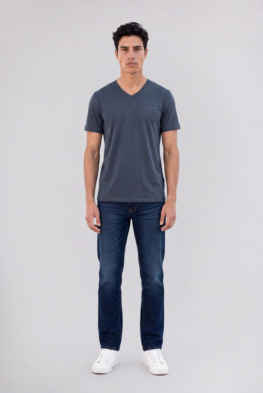 Achat T-shirt col V TAWAX 2 MC GRIS METEORE