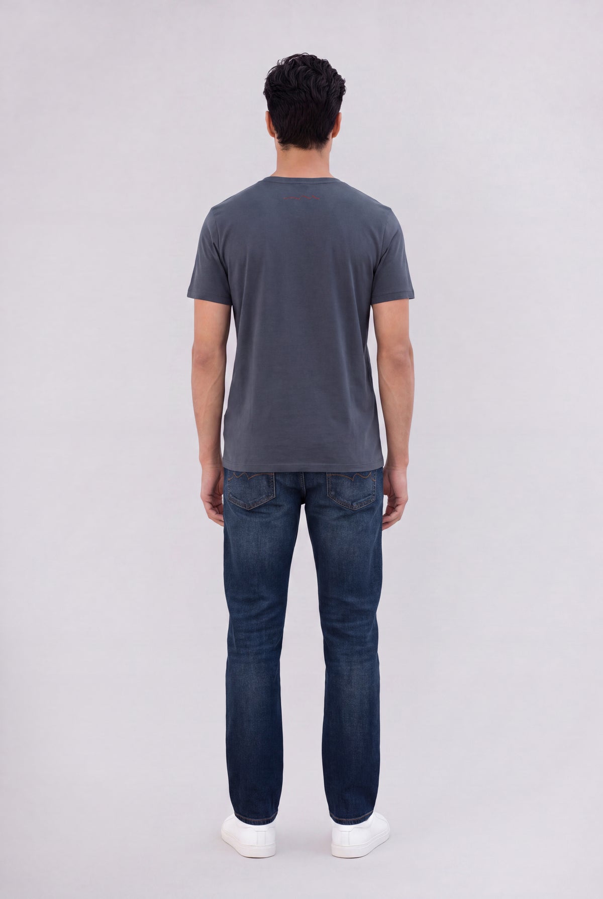 T-shirt col V TAWAX 2 MC GRIS METEORE - Teddy Smith