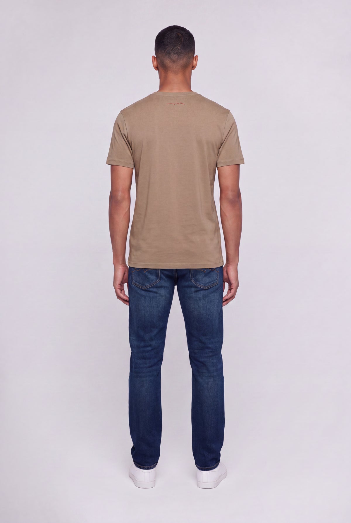 T-shirt col V TAWAX 2 MC WOLF BEIGE - Teddy Smith