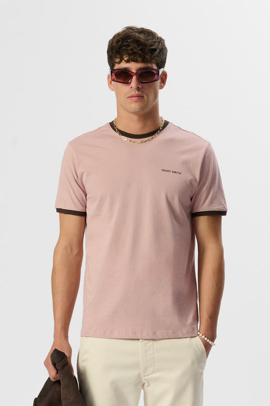 Achat T-shirt col rond manches courtes THE TEE 2 R MC WOOD ROSE