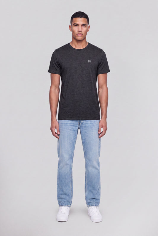 Achat T-shirt col rond THE TEE 1 MELANGE BLACK/BLANC