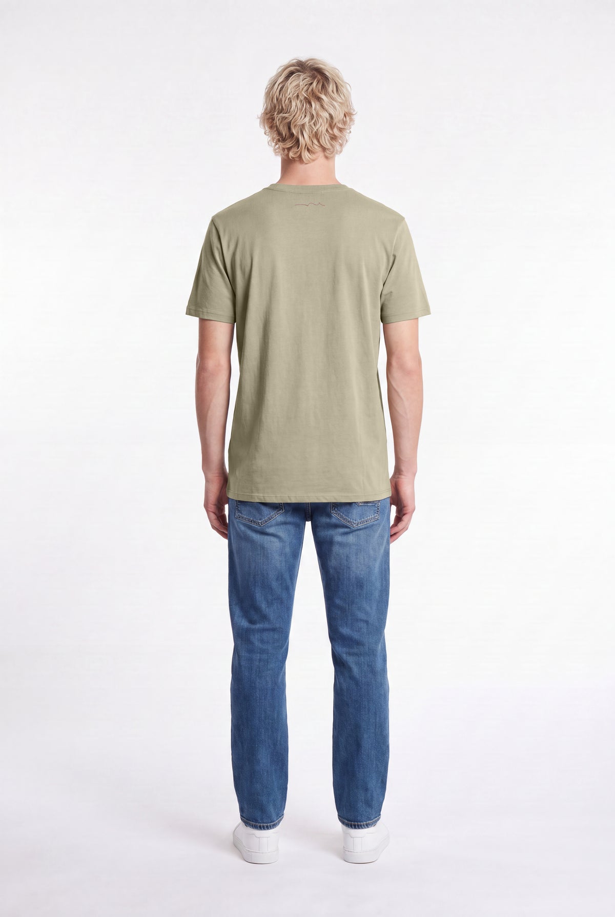 T-shirt col rond THE TEE 1 MC BLEACH KAKI - Teddy Smith