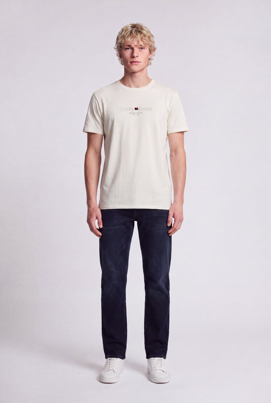 Achat T-shirt col rond T-JIM MC MIDDLE WHITE