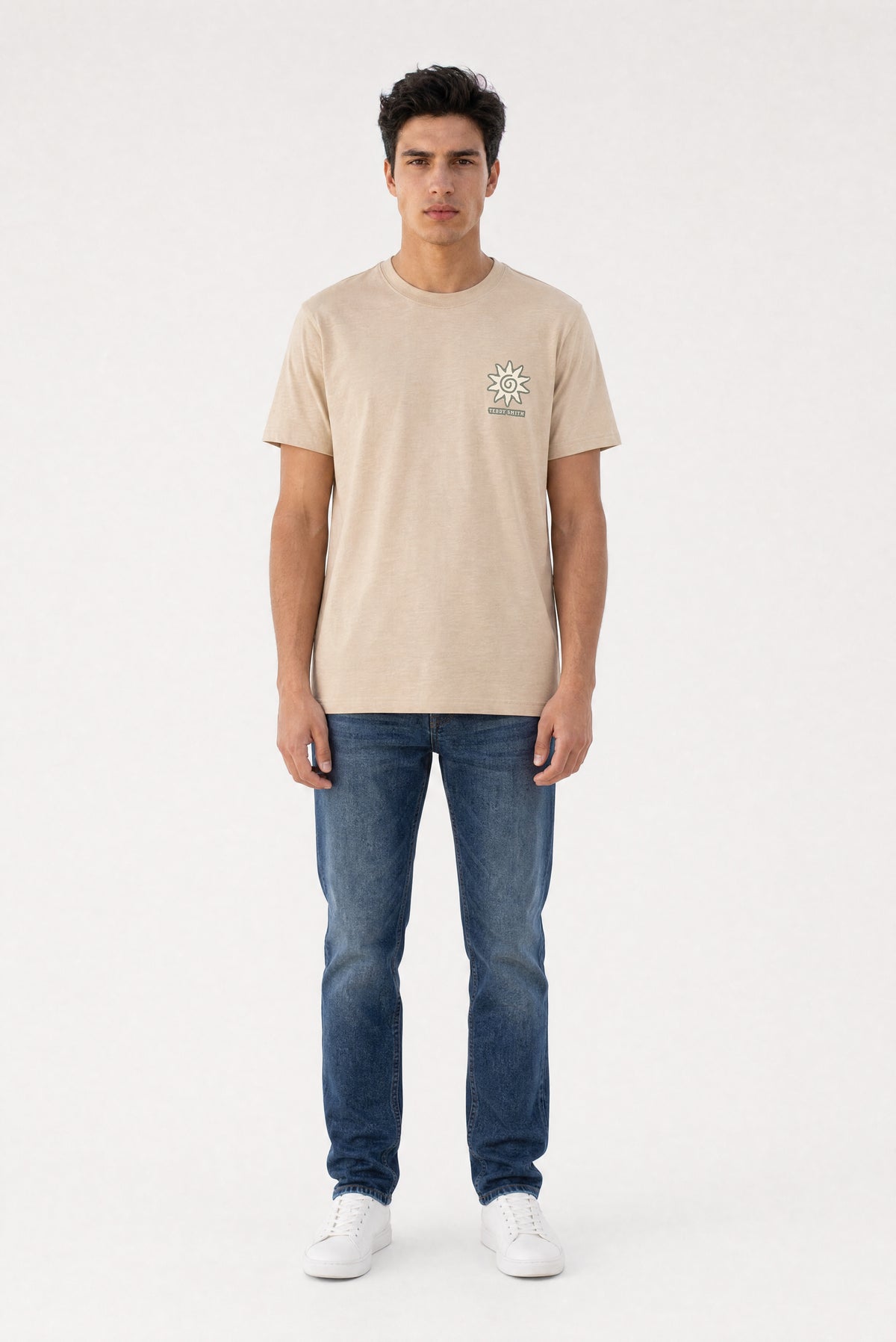 T-shirt ample imprimé T-ETHNIC MC BEIGE - Teddy Smith