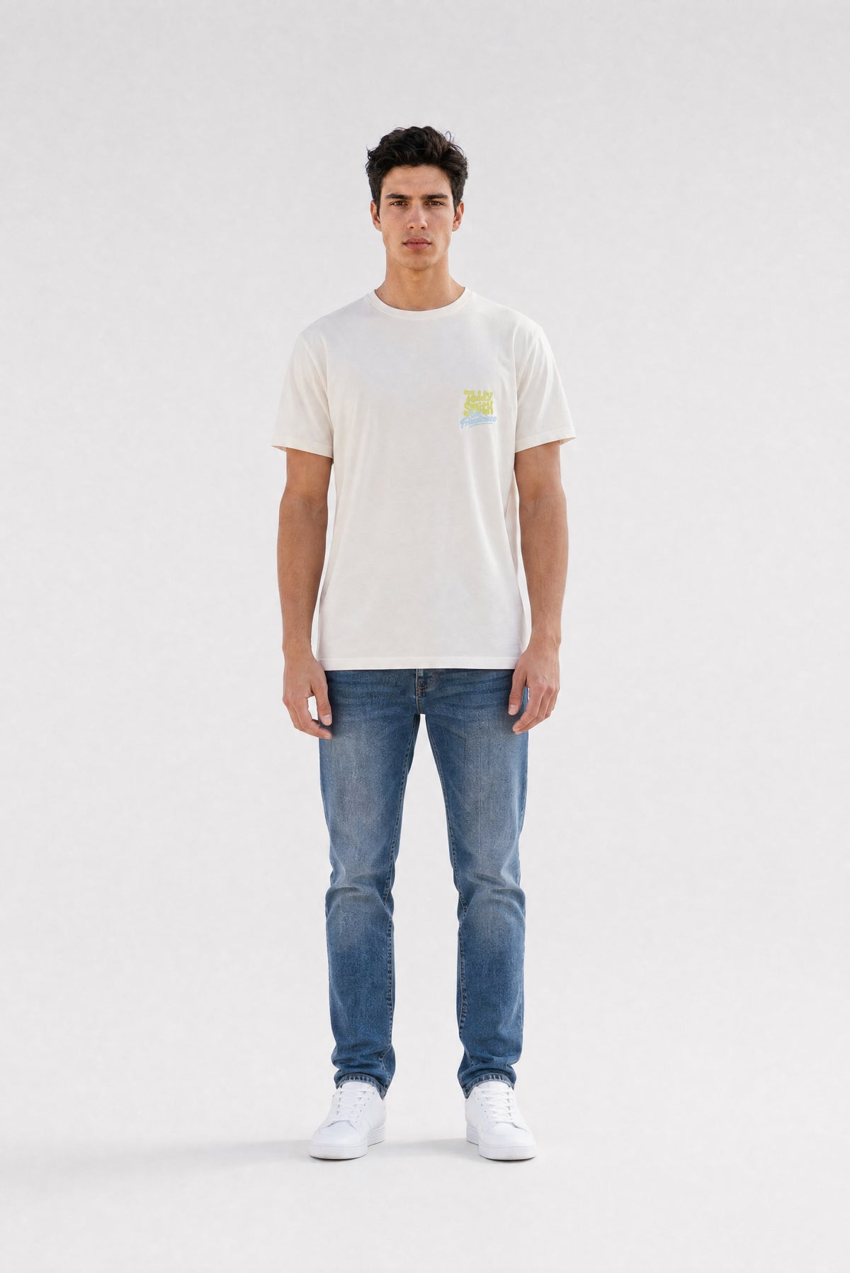 T-shirt Regular Fit T-FRANS MC MIDDLE WHITE