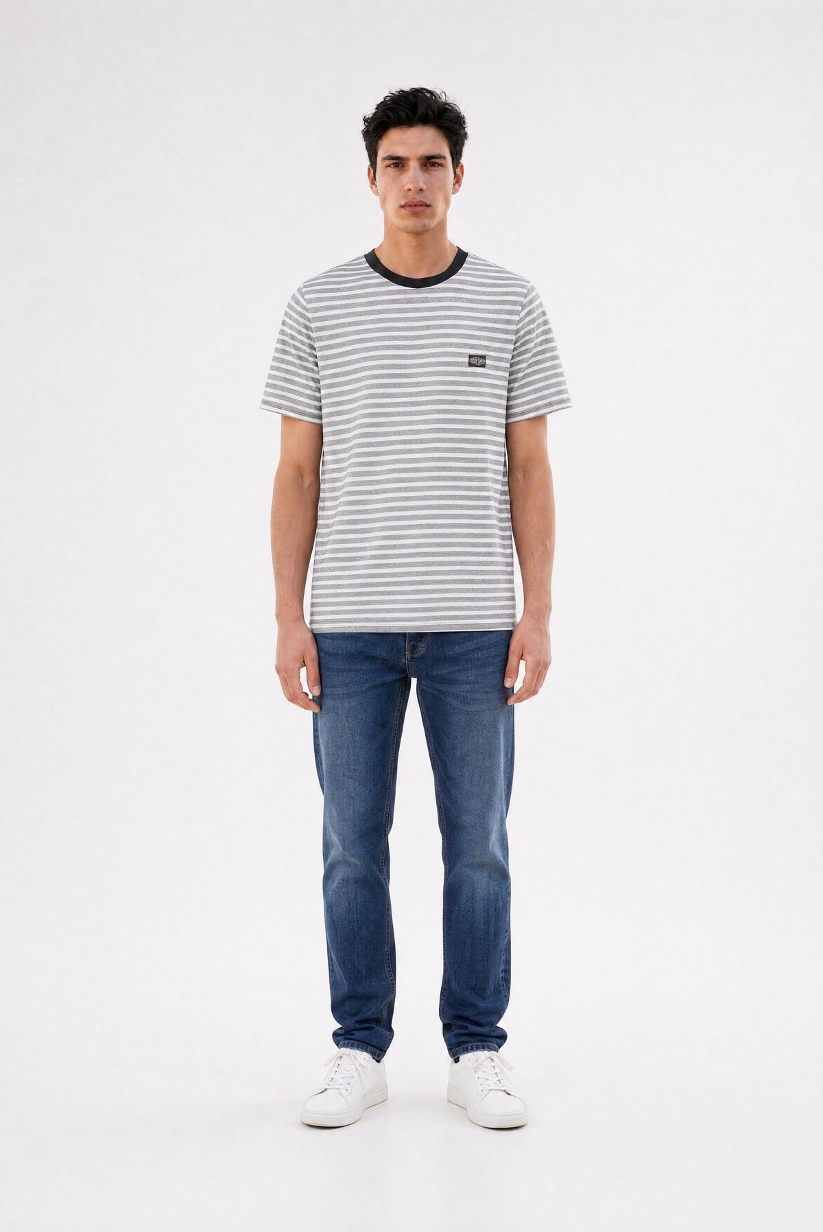 T-shirt Regular Fit T-MATIAS MC MELANGE BLACK