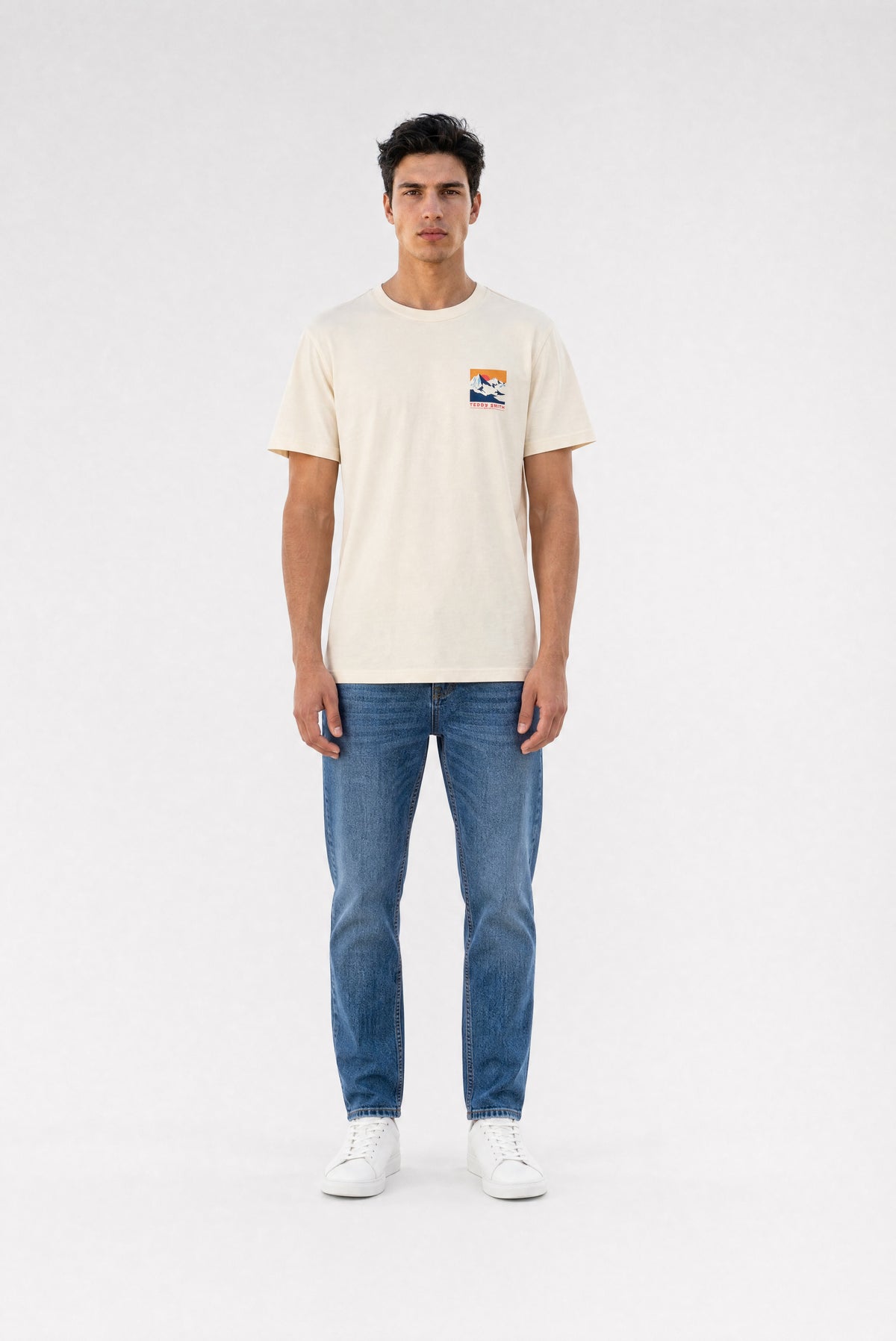 T-shirt ample imprimé T-MOUNTAIN MC CREAM - Teddy Smith