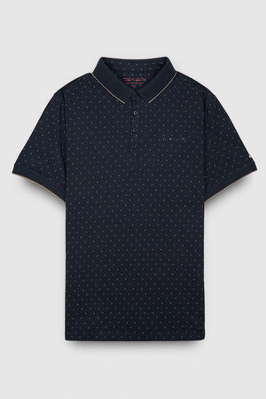 Polo piqué imprimé manches courtes PASY 2 MC TOTAL NAVY