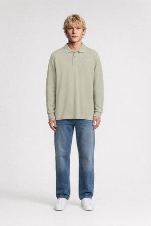 Polo jersey manche longue P-JOEL ML BLEACH KAKI - Teddy Smith