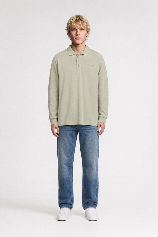 Achat Polo jersey manche longue P-JOEL ML BLEACH KAKI