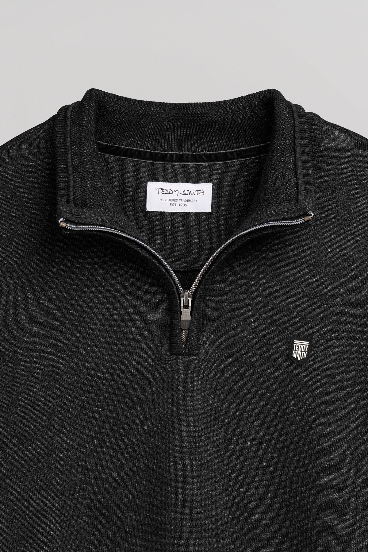 Pull col montant zippé P-MARTY 2 MELANGE BLACK - Teddy Smith