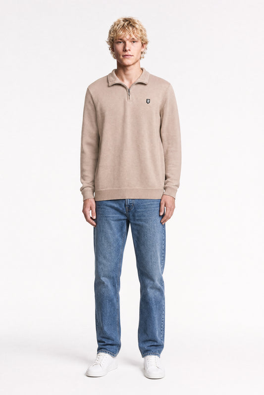 Achat Pull col montant zippé P-MARTY 2 WOLF BEIGE