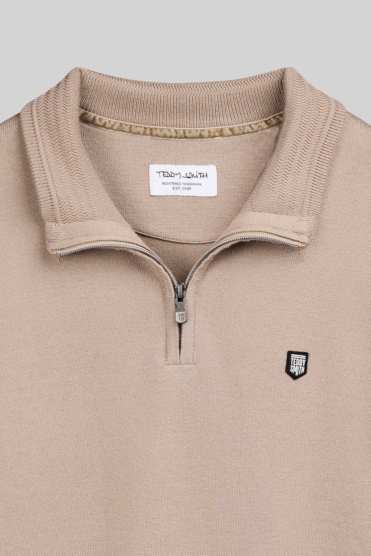 Pull col montant zippé P-MARTY 2 WOLF BEIGE - Teddy Smith