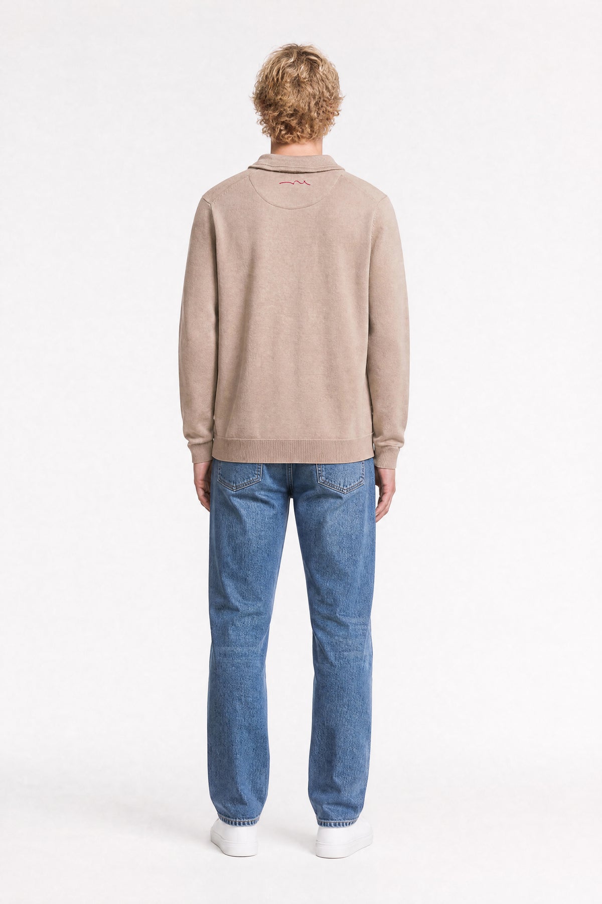 Pull col montant zippé P-MARTY 2 WOLF BEIGE - Teddy Smith