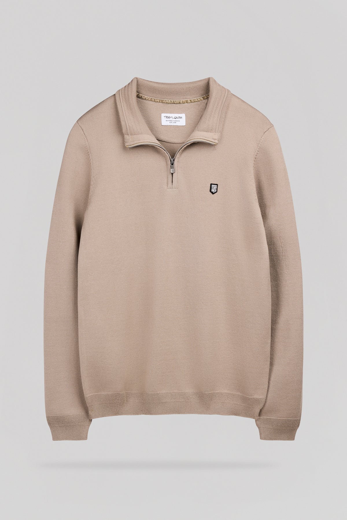 Pull col montant zippé P-MARTY 2 WOLF BEIGE - Teddy Smith