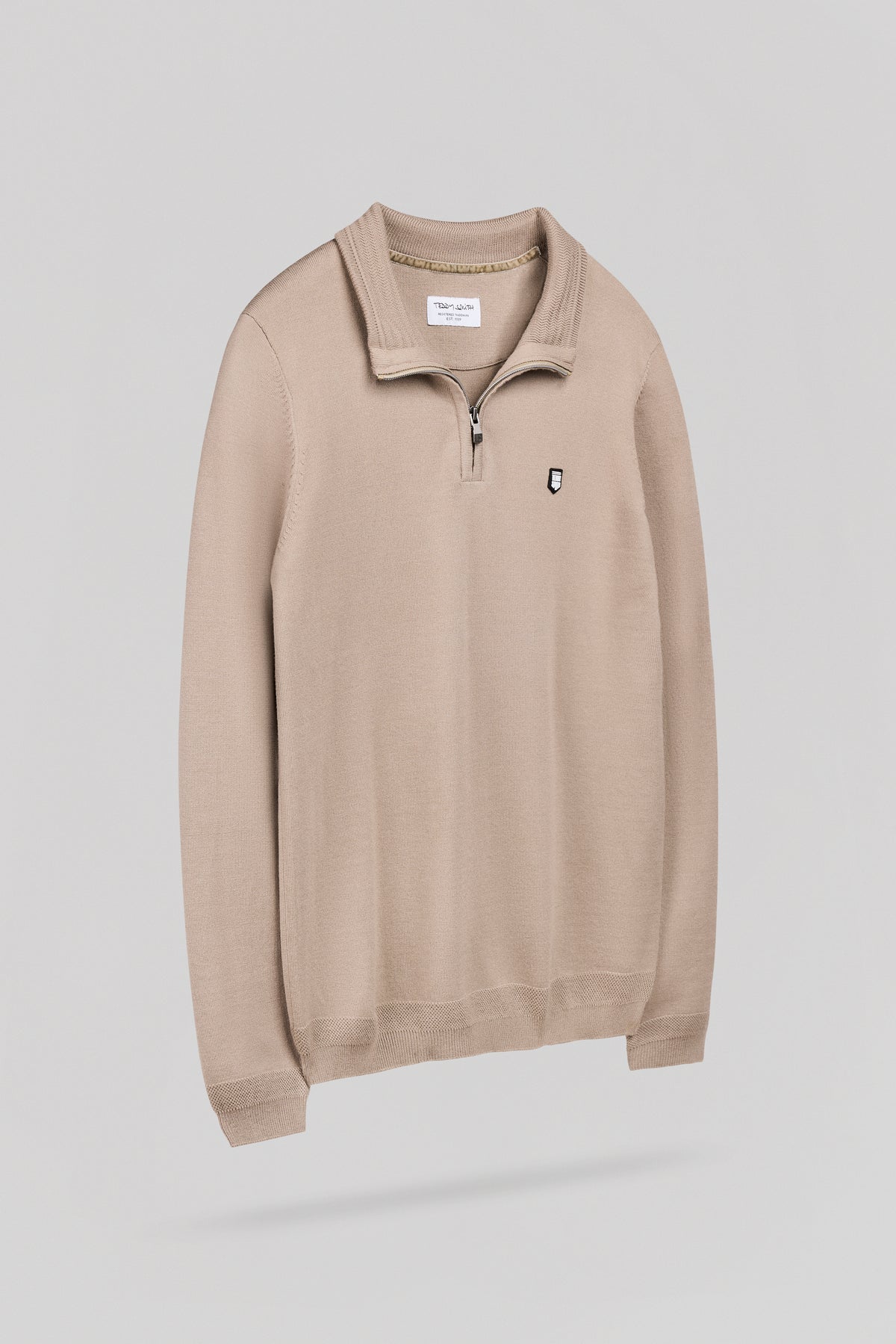 Pull col montant zippé P-MARTY 2 WOLF BEIGE - Teddy Smith
