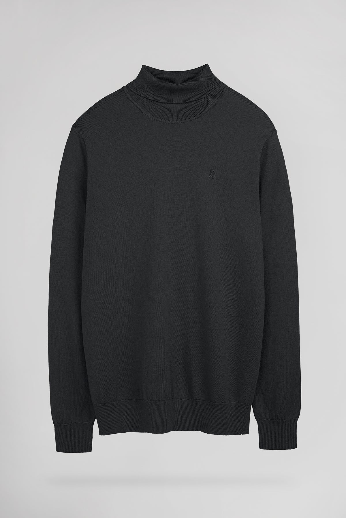 Pull ajusté col roulé P-MARCELLUS MELANGE BLACK - Teddy Smith