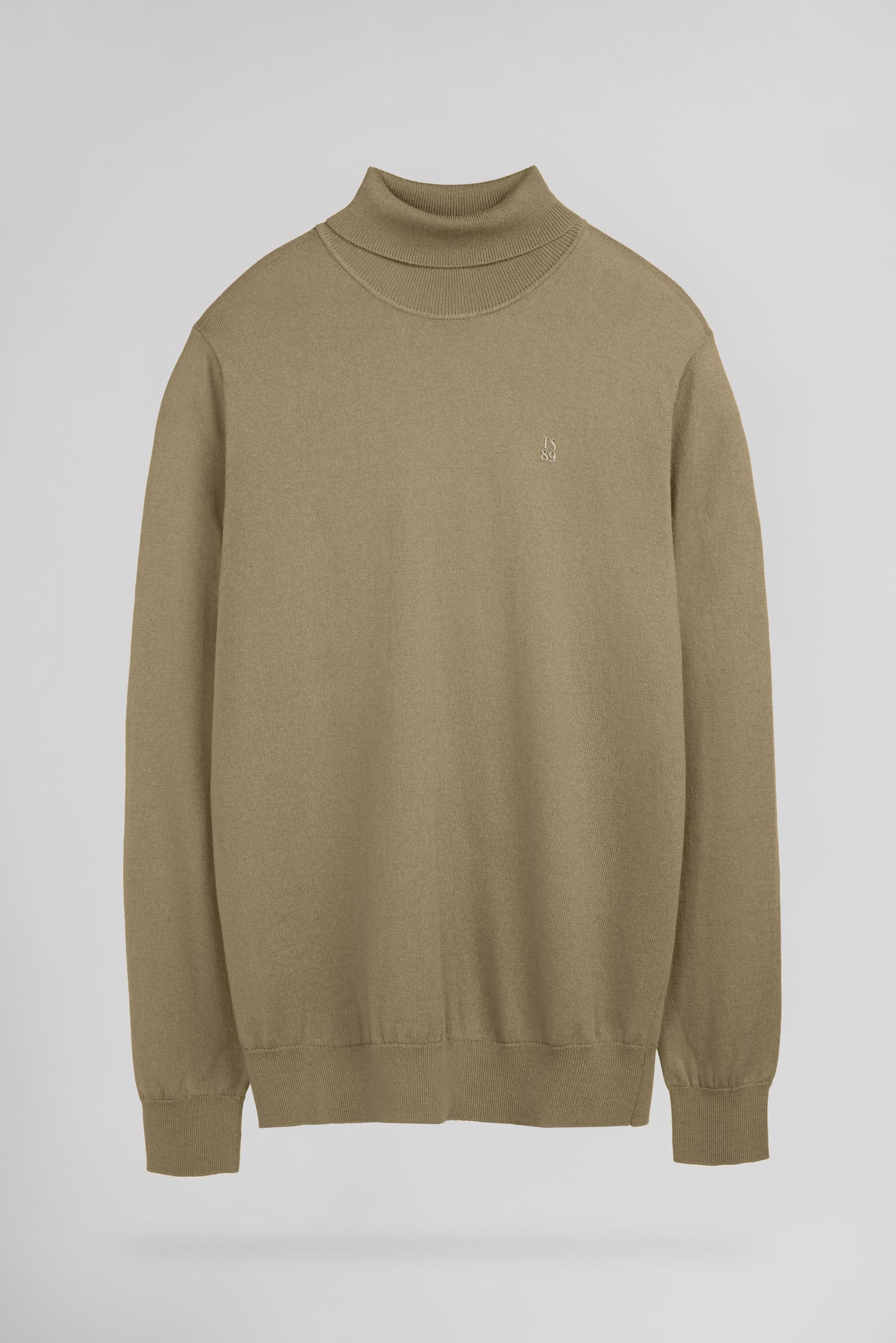 Pull ajusté col roulé P-MARCELLUS WOLF BEIGE
