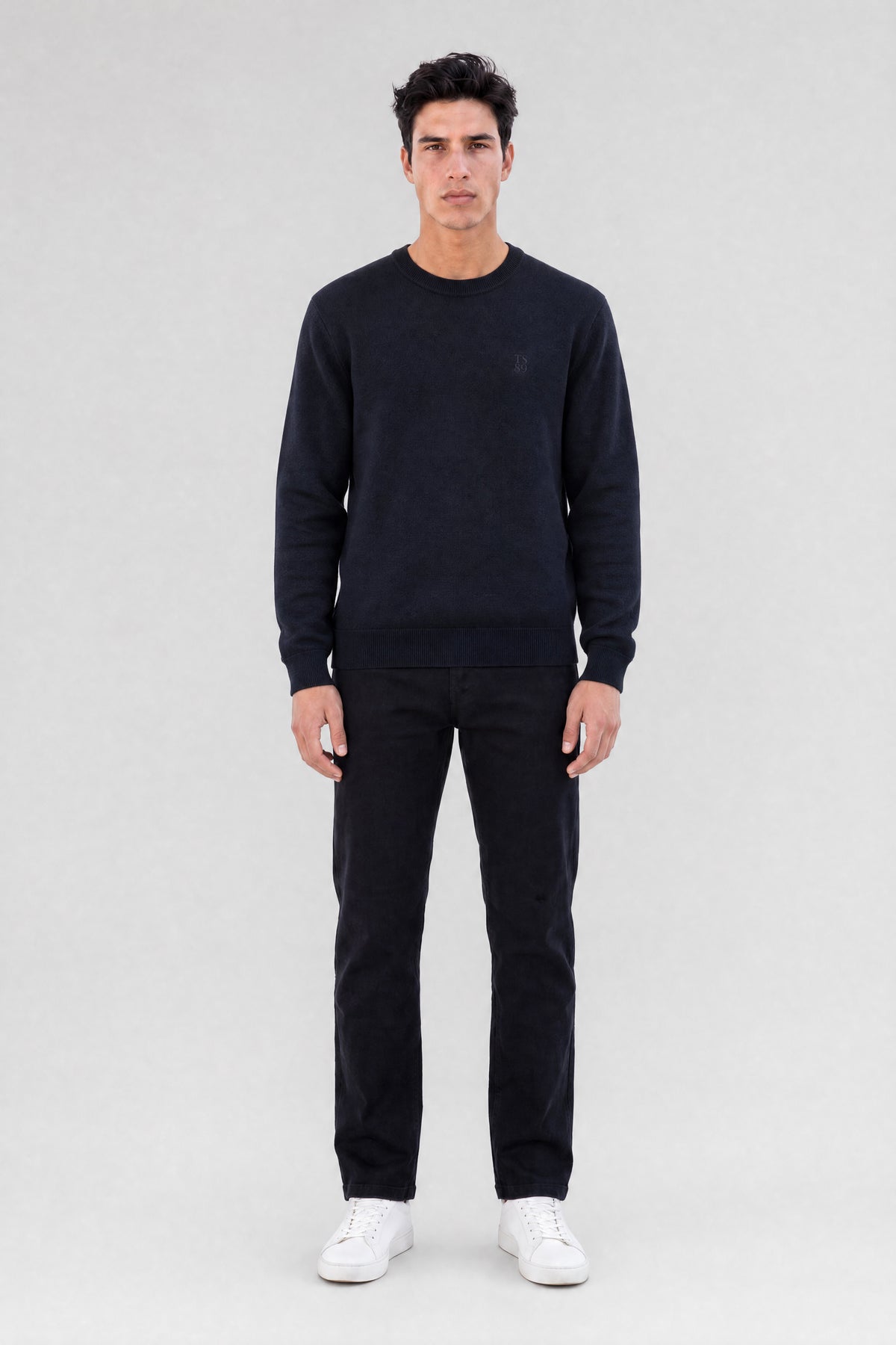 Pull ajusté P-MARTINO DARK NAVY CHINE - Teddy Smith