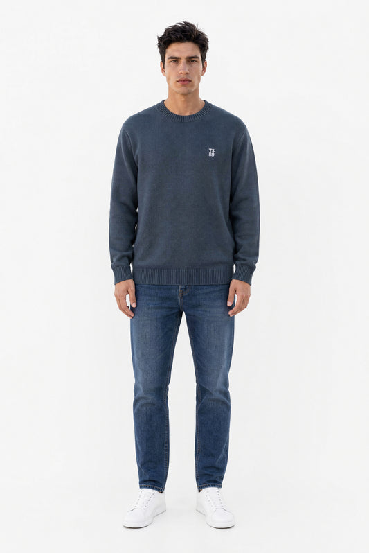 Achat Pull droit col rond P-JIMMY GRIS METEORE