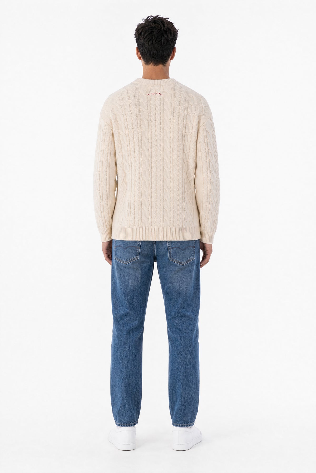 Pull col rond maille torsadée P-ARON CREAM - Teddy Smith