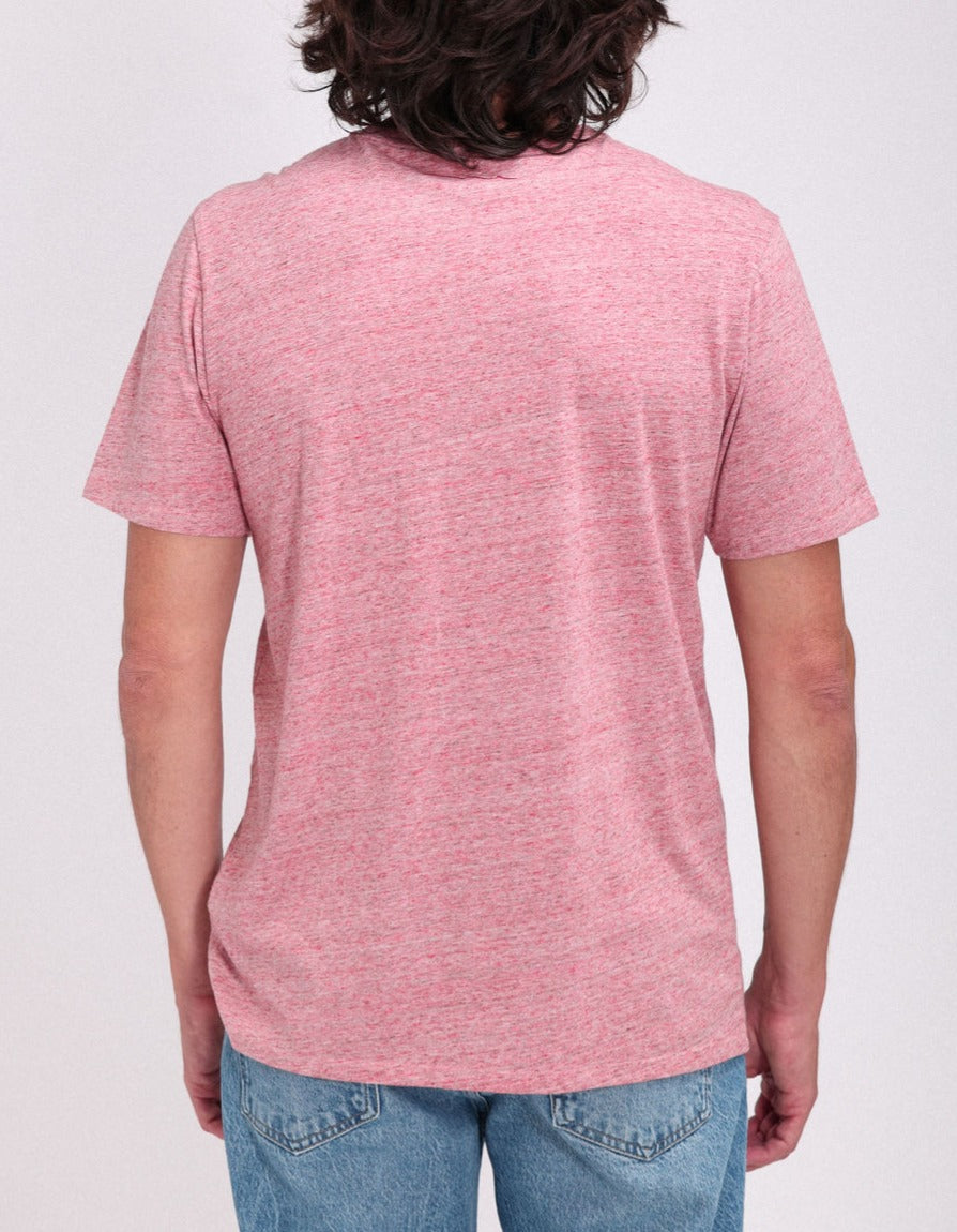 T-shirt chiné col rond T-NARK ROUGE CORAIL CHINE