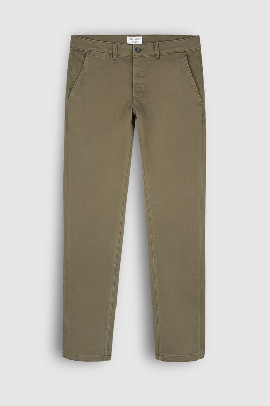 Achat Pantalon chino coupe slim PALLAS CHINO SWEAT DYED TURBULENCE KAKI