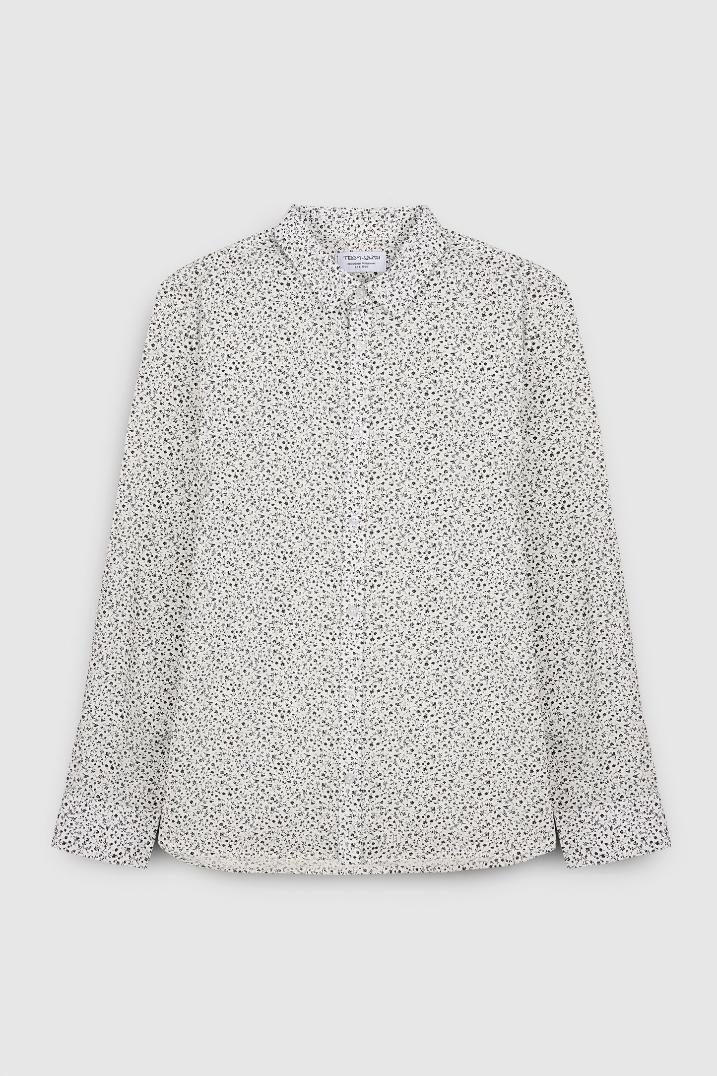 Chemise à pinces col français CARTON ML BLANC/MICRO FLORAL