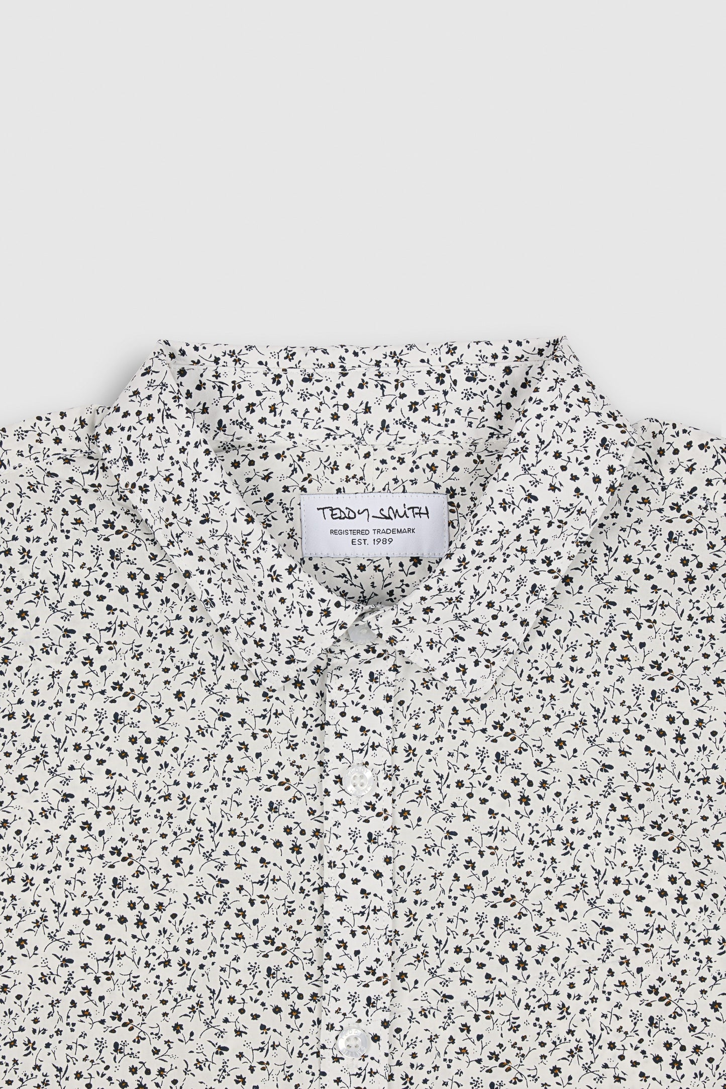 Chemise à pinces col français CARTON ML BLANC/MICRO FLORAL
