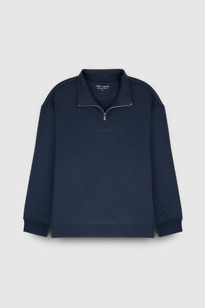 Sweat col haut coupe large S-LOTEN TOTAL NAVY