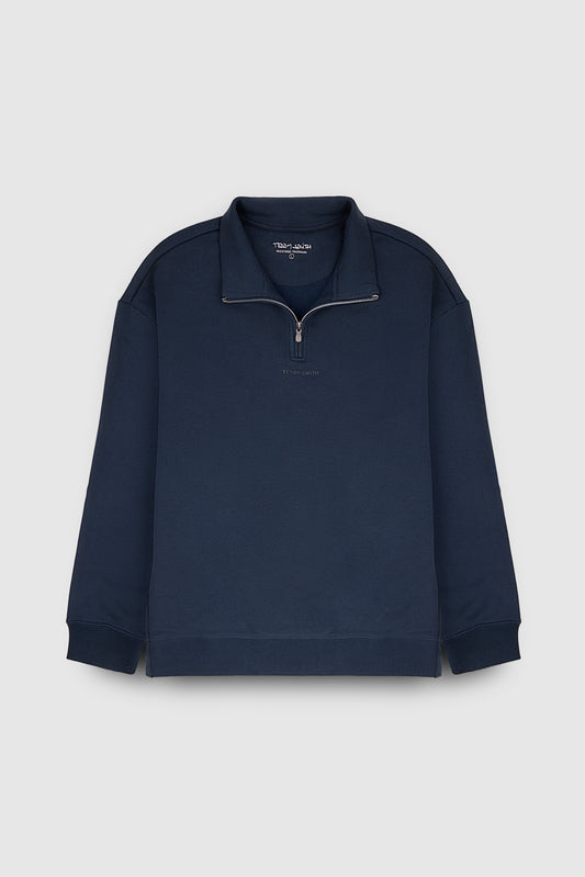 Achat Sweat col haut coupe large S-LOTEN TOTAL NAVY