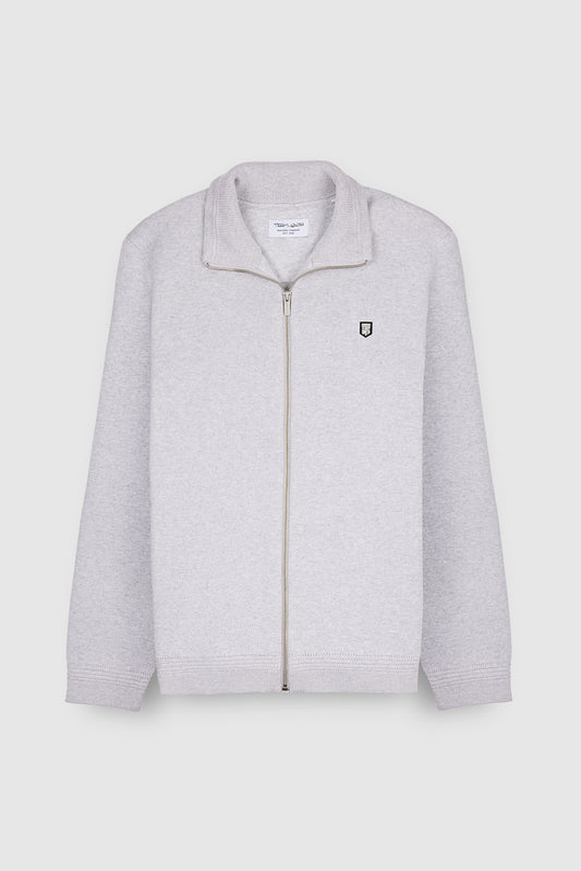 Achat Gilet zippé en maille G-ETTORE WHITE MELANGE